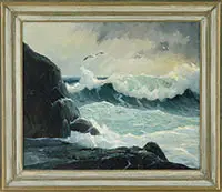 The Breakers by Anthony Thieme, Oil on canvas, sold Aug 2017