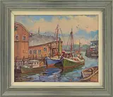 Harold Kloongian, Gloucester Harbor, Oil on canvas