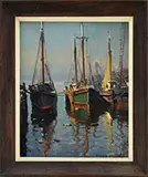 Gloucester Draggers by Emile Albert Gruppe, Oil on canvas, sold Aug 2017