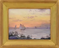 Kenneth Knowles, Sunset Sail, Oil on Masonite