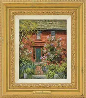 Kenneth Knowles, The Green Door with Lilacs, Oil on board