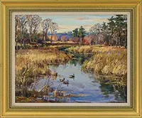 Wayne Beam Morrell, Spring Duck Marshes, Oil on Masonite