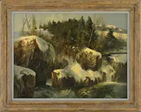 Adirondack Stream by Tom Nicholas, Oil on canvas, sold Aug 2017