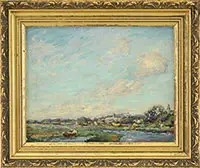 Henry Kenyon, View of Ipswich, Oil on board