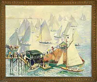 Hayley Lever, Eastern Yacht Club Regatta, Marblehead, Mass, Oil on canvas