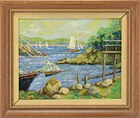 Sailing the Inlets by George Loftus Noyes, Oil on canvas, sold Aug 2017
