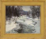 Thomas R. Curtin, Richardson Farm Along Snowy River, Oil on board