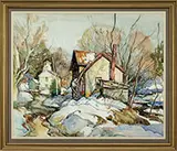 William Lester Stevens, Moores Corner, Leverett, Ma, Watercolor