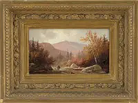 Benjamin Champney, Autumn View of Mt, WASHINGTON. Oil on board