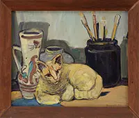 Russell Cheney, Pretzel the Cat, Oil on panel