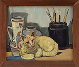 Russell Cheney, Pretzel the Cat, Oil on panel