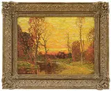 John Joseph Enneking, Autumn Sunset, Oil on canvas