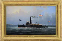 William Davis, Portrait of the Tug Boat “Narragansett” Off Point Judith, Oil on board