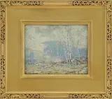 Ernest Albert Jr, Birches in Autumn, Oil on canvas board