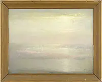 Leon Dabo, The Hudson, Autumn Morning, Oil on canvas