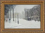 Paul Cornoyer, Winter in New York, Oil on panel