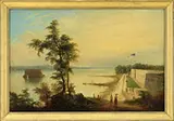 Edmund Coates, The Narrows from Fort Hamilton, Staten Island, Oil on canvas