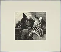 Strike by Thomas Hart Benton, Lithograph, circa 1933, sold Aug 2017