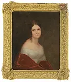 Thomas Sully, Portrait of a Young Lady with Red Shawl, Oil on canvas