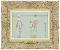 A Day at the Beach by Andre Gisson, Oil on canvas, sold Aug 2017