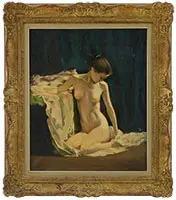 Unsigned, Nude Figure of a Young Woman, Oil on canvas