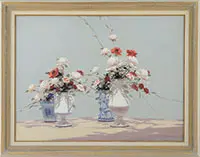 Floral Shadows by Andre Gisson, Oil on canvas, sold Aug 2017
