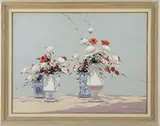 Andre Gisson, Floral Shadows, Oil on canvas