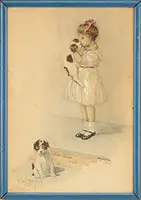 Louis Rhead, Pair of Child Book Illustrations, Watercolor