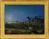 Louis Maurer, Full Moon Over the Frog Band, Oil on canvas