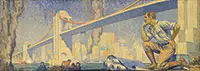 Harold G. Stoner, Architect Harold Stoner, Architect, Looking Out Over His Bridge Concept for San Francisco Bay, Oil on canvas