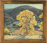 Frank Townsend Hutchens, Autumn Taos Canyon, Oil on canvas