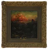 Thomas Moran, Grand Canyon, Oil on canvas laid to a plywood panel