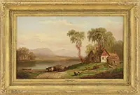 Xanthus R. Smith, Homestead on the Susquehanna River, Oil on canvas