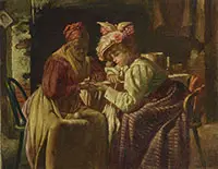 Harry H Roseland, The Palm Reader, Oil on canvas