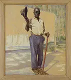 Alice Spaulding Hemenway, The Street Sweeper, Oil on board