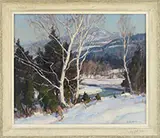 Birches in Winter by Emile Albert Gruppe, Oil on canvas, sold Aug 2017