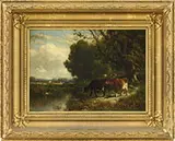 William Hart, Cows by a Stream, Oil on canvas
