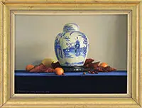Robert Douglas Hunter, Tabletop Still Life with Ginger Jar, Oil on canvas