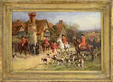 Heywood Hardy, Preparing for the Hunt, Oil on canvas