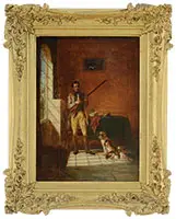 Sportsman and Dogs by Henry James Pidding, Oil on board, sold Aug 2017
