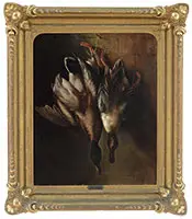 Frederick A. Spang, Mallard & Spoon Bill Ducks, Oil on canvas