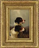 Colin Greene, Portrait of Two Dogs in a Landscape, Oil on board