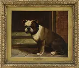 E. Gallagher, Portrait of a Bulldog, Oil on board