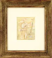 Figural Study by Rufino Tamayo, Mixed media, graphite & colored pencil, sold Aug 2017