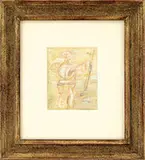Rufino Tamayo, Figural Study, Mixed media, graphite & colored pencil