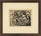 Sirenas (Mermaids) by Rufino Tamayo, Woodcut on velum paper(?), sold Aug 2017