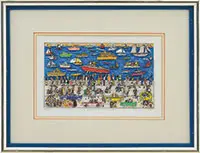 A Shore Thing by James Rizzi, Three-dimensional color screenprint, sold Aug 2017