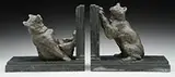 Émile Joseph Nestor Carlier, Pair of Bronze Bear Bookends, Bronze