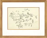 Raoul Dufy, Courses Deauville, Ink on paper