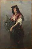 Camillo Innocenti, Portrait of a Neapolitan Woman Gathering Twigs, Oil on canvas